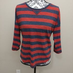 Hollister striped 3/4 length tee